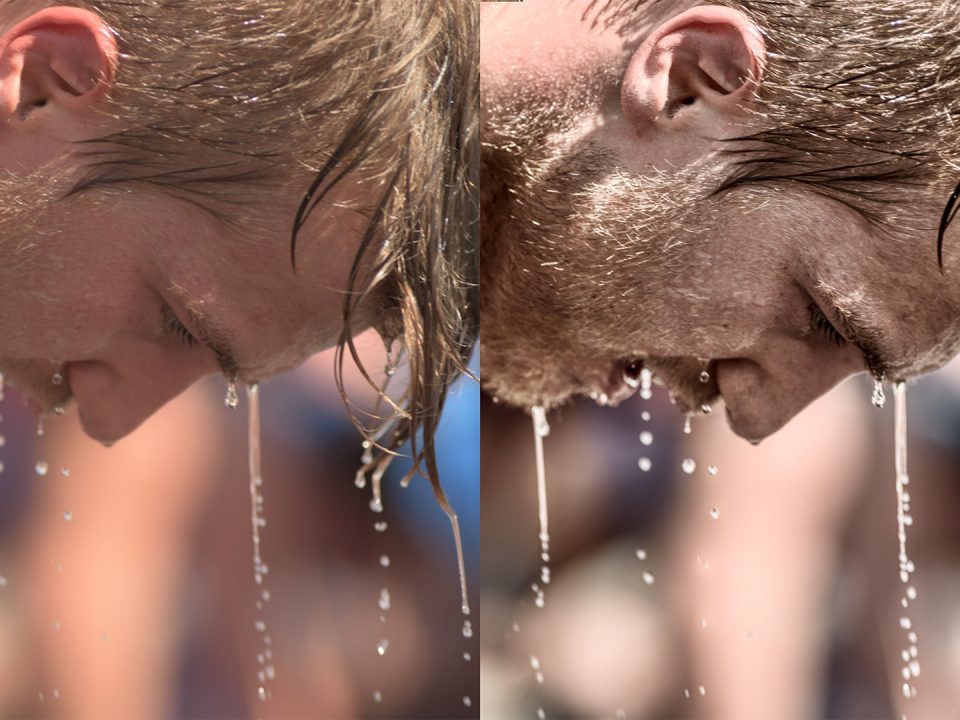 crossFit athlete dripping sweat after a WOD workout