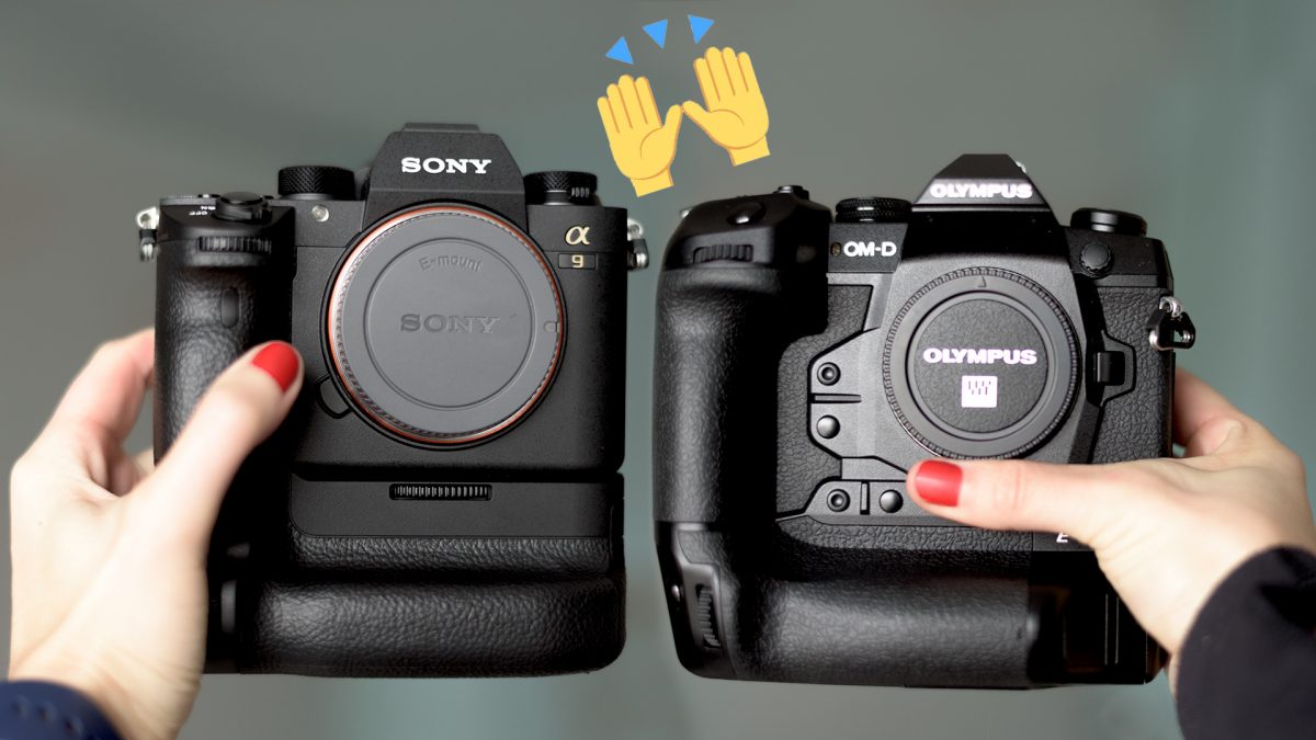 Camera side to side Sony a9 and Olympus OM-D E-M1X