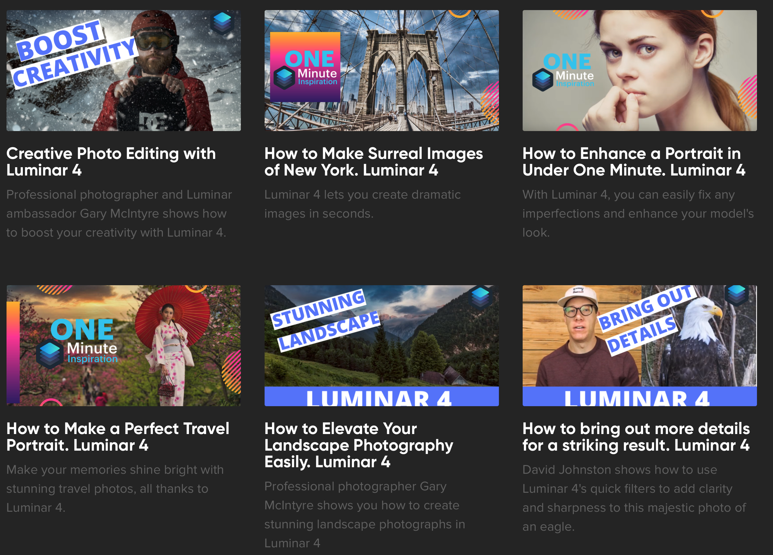 Outil photographie gratuit Skylum vidéos
